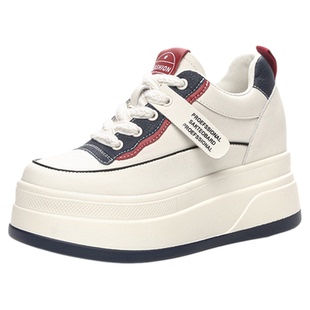 真皮小白鞋女厚底内增高9cm小个子百搭女鞋2026新款春季软底轻便