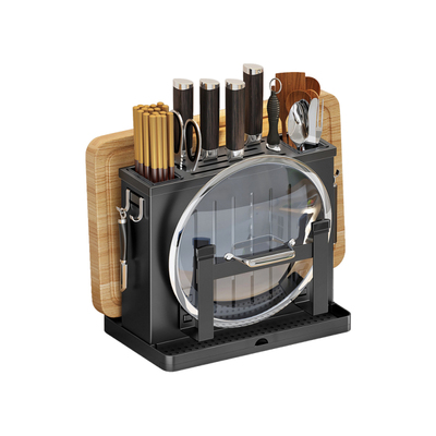 厨房刀架置物架菜刀砧板锅盖一体收纳架台面多功能菜板刀具放置架