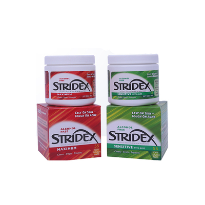 Stridex2罐优惠闭口水杨酸棉片