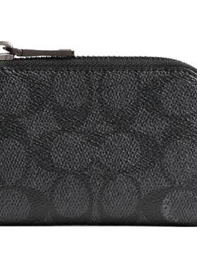 COACH/蔻驰男士老花L型拉链钥匙包高级感通勤轻便便携