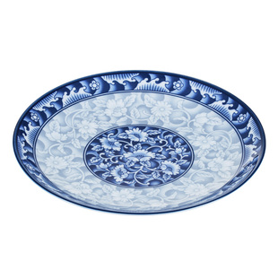 参宝中式青花瓷盘子圆形平盘子家用饺子盘菜碟子吐骨头盘进口餐具