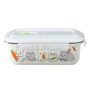 盖子可微波炉加热陶瓷分格饭盒三格可扣四面扣上班族带饭密封保鲜