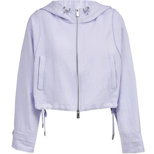 【ONLY奥莱】春季新款纯色连帽落肩宽松开衫风衣外套女