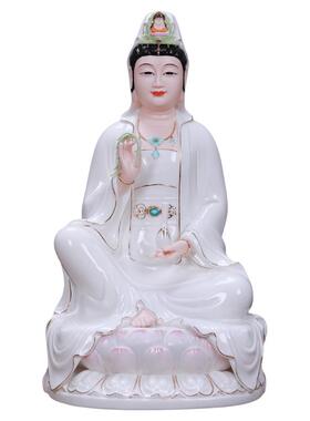 格兰吉陶瓷坐莲观音菩萨像