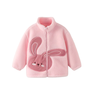 女童外套新款冬装儿童上衣摇粒绒童装秋冬婴幼儿开衫洋气宝宝衣服