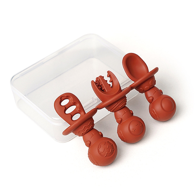 haakaa宇航员辅食勺硅胶宝宝学吃饭训练自主进食勺子婴儿叉勺套装