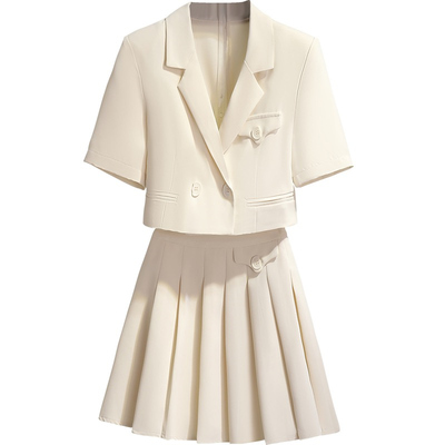 贵气千金风气质名媛百褶裙西装裙