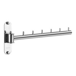 304 不锈钢挂衣钩旋转晾衣架免打孔酒店宾馆墙壁挂折叠摇摆收纳杆