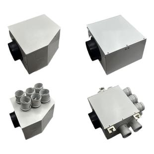 新风分风箱一分四中央新风系统新风机PE管静压分配器消音箱分支器