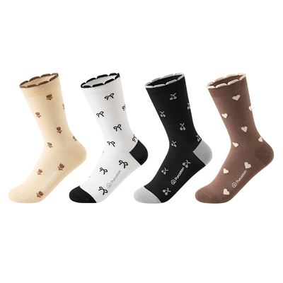 全棉时代女士外搭印花纯棉袜
