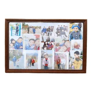 家用木头老照片相框大空框80年代可以放多张照片的怀旧挂墙展示架