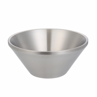 304不锈钢创意锥形碗餐厅家用面碗甜品碗沙拉碗刨冰杯韩式米饭碗