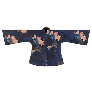 服装裁剪纸样立领对襟倒大袖女中式通袖上衣样板打版定制来料加工