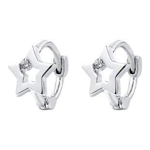纯银星星耳环锆石养耳洞耳钉女高级感小众耳骨环小耳圈耳骨钉耳饰