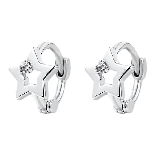 纯银星星耳环锆石养耳洞耳钉女高级感小众耳骨环小耳圈耳骨钉耳饰