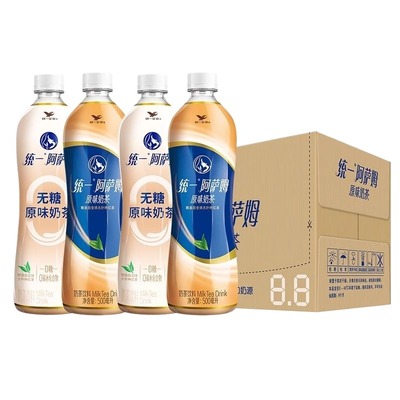 统一阿萨姆奶茶无糖奶茶15瓶整箱