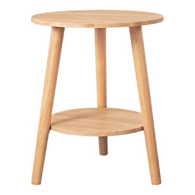 实木小圆桌简约圆形茶几双层边几