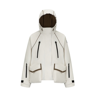 艾莱依短款羽绒服女新款冬季保暖高级感户外防寒工装派克风外套