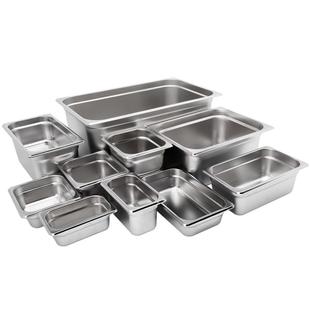 304不锈钢盆 长方形份数盆份数盘食堂菜盆自助餐盘饭盆分数盆GN盆