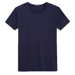 【能定制】男士大码纯色工作服体恤纯棉T恤打底夏季男装旅游半袖