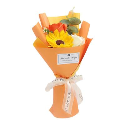 新年礼仿真花束玫瑰香皂花束向日葵太阳花宴庆回礼伴手礼手工皂花