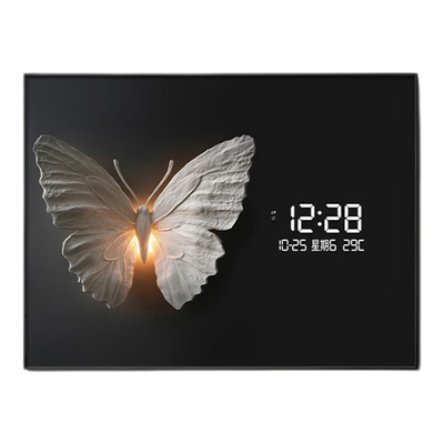 蝴蝶饭厅电表箱装饰画黑