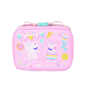 澳洲Smiggle便当盒饭盒粉色小猪猪收纳双层餐包单肩包保温包冰包