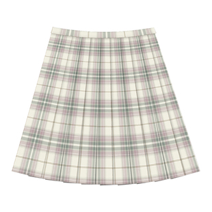【木兰町JK制服馆】曼茜芋泥原创设计JK高腰格裙全涤百褶裙半身裙