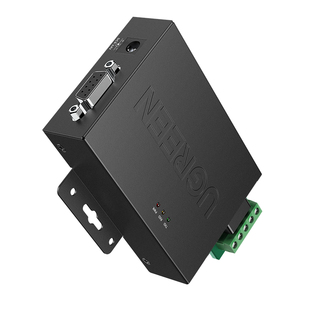 绿联232转485/422转换器工业级有源光电隔离工程级有源防雷rs232转rs485rs422串口DB9针转换接头通讯模块