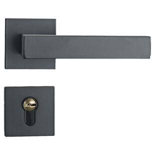 家用门锁通用型静音室内门锁门把手房门五金卧室门锁具分体黑色