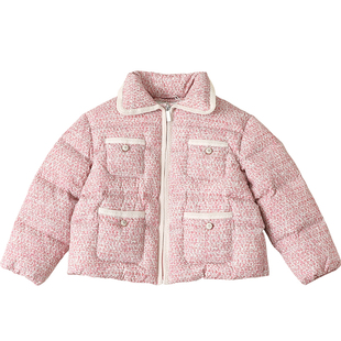 女童羽绒服短款2024冬季新款中大童装儿童羽绒服小香风外套23164
