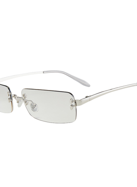 无框水银渐变大圆脸显瘦GM墨镜女