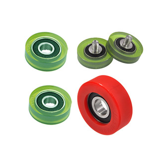 慕西包胶轴承聚氨酯包胶滚轮静音PU包胶轮滚轮导向轮橡胶滑轮压轮