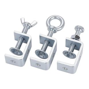 铁镀锌老虎夹子管卡方形u型c型固定夹具夹紧器手拧吊环紧固夹卡子