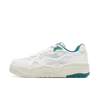 特步汽泡透气网面情侣板鞋不闷脚