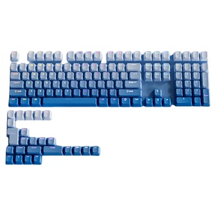 欧希德雾蓝正刻键帽OEM高度PBT蓝色透光客制化机械键盘阿斯盾H75
