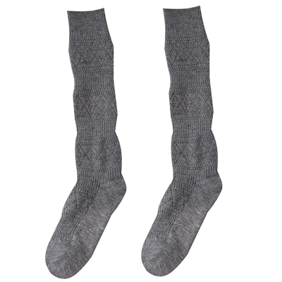 灰色羊毛堆堆小腿袜子女长筒靴袜