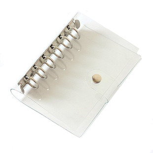 B5A5A6磨砂半透明PP绑带活页夹本壳6孔活页手帐记事本活页外壳