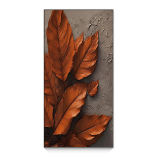 家大业大玄关装饰画叶子现代轻奢高级感入户走廊过道挂画竖版壁画