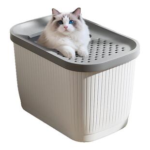 猫砂盆全封闭顶入式上出口超大号猫咪厕所家用防外溅带砂防臭加高