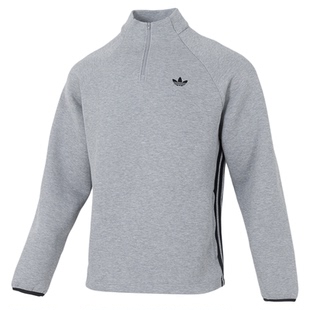 Adidas阿迪达斯男子新款秋立领卫衣半开襟运动宽松衫卫衣JX1508