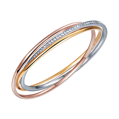 伊泰莲娜合金仿水晶三色女手镯