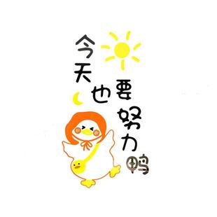网红努力鸭办公室墙面装饰激励志标语贴纸公司企业文化休息区闲吧