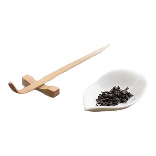 白瓷茶荷茶则功夫茶具家用赏茶醒茶分茶器创意茶匙茶勺茶道零配件