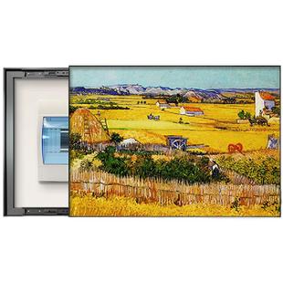 梵高丰收电表箱装饰画2026新款手绘油画遮挡配电箱挂画轻奢高级感