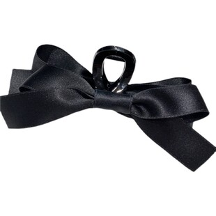 简约黑丝带抓夹ins少女网红蝴蝶结刘海抓韩版百搭边夹盘发抓头夹