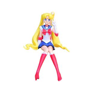 美少女战士手办 月野兔 火野丽 水野亚美坐姿模型人偶车载摆件女