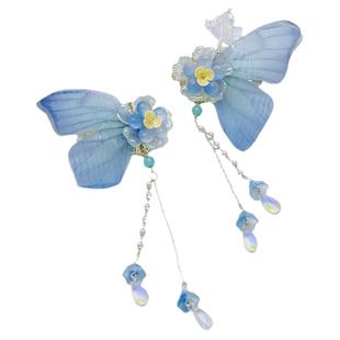 绾云阁古风蝴蝶发饰对夹儿童表演超仙女孩流苏头饰