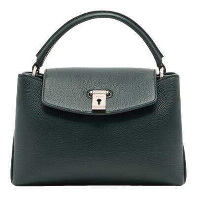 【尊享特惠】BALLY巴利LOCK ME牛皮革女士中号手提包6312042