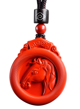 朱砂马吊坠红砂女款项链本命年男